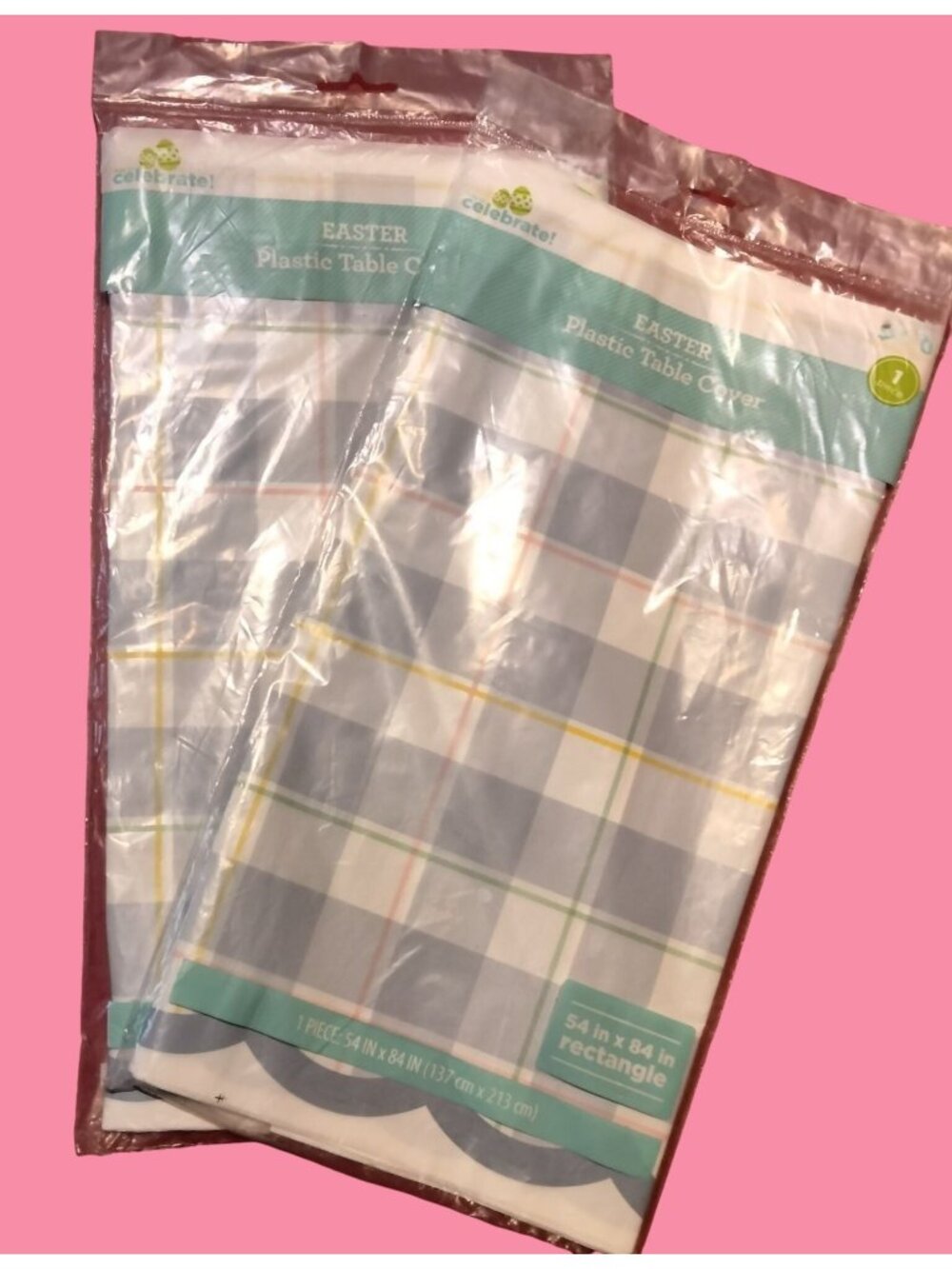 2 Blue Plaid Tablecloths table Cover Party Picnic